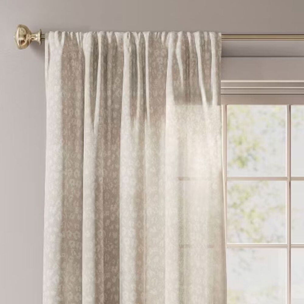 Threshold - 84"x54" Printed Farrah Light Filtering Curtain Pan Cream